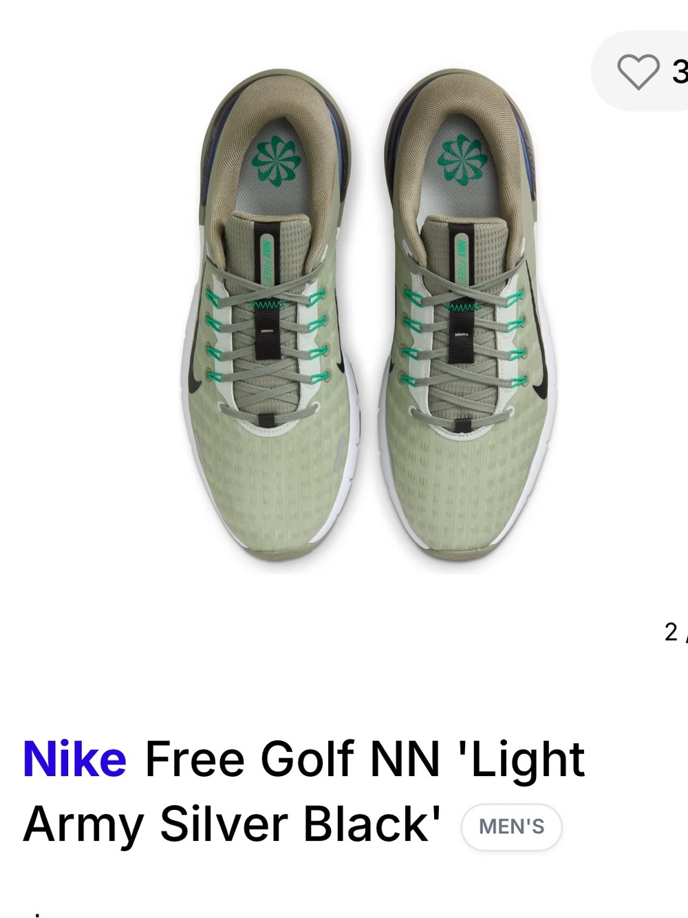 Nike Men's Athletic Shoes in Olive Green with Black and Green Accents